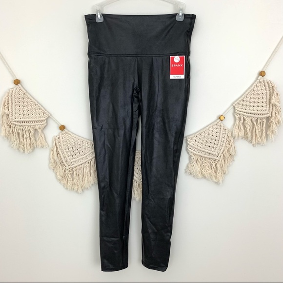 NWT SPANX Black Faux Leather Leggings - Picture 4 of 8